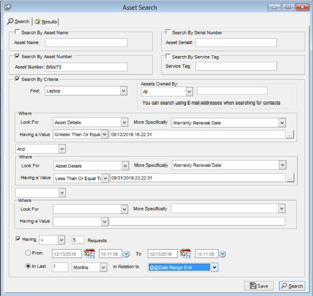 Configuratie Item Asset Search CMDB