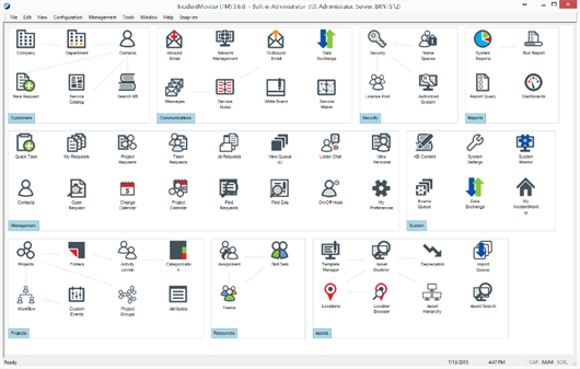 start screen Windows client IncidentMonitor service desk software
